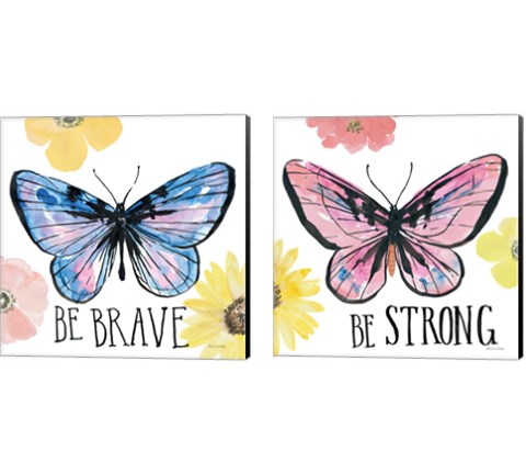 Beautiful Butterfly 2 Piece Canvas Print Set by Sara Zieve Miller