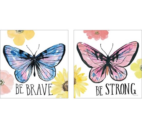 Beautiful Butterfly 2 Piece Art Print Set by Sara Zieve Miller