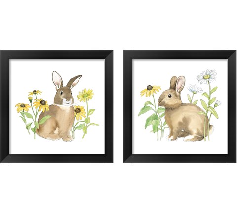 Wildflower Bunnies 2 Piece Framed Art Print Set by Beth Grove