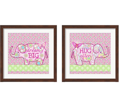 Pink Elephant 2 Piece Framed Art Print Set by Andi Metz