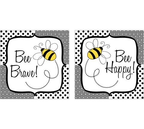 Bee Happy and Brave 2 Piece Art Print Set by Tara Reed