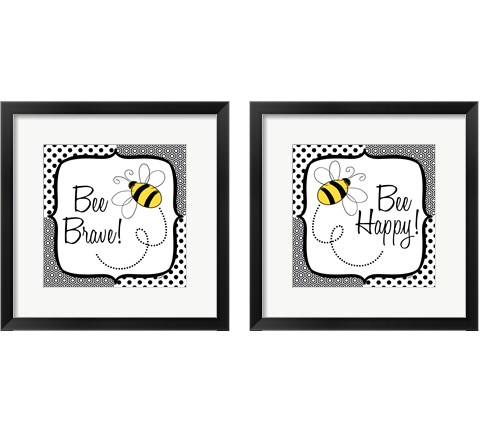 Bee Happy and Brave 2 Piece Framed Art Print Set by Tara Reed