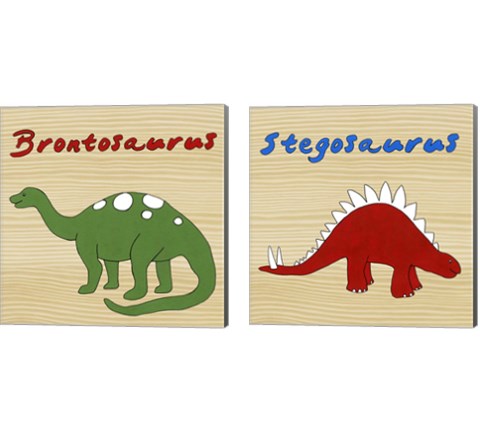 Dino 2 Piece Canvas Print Set by Megan Meagher