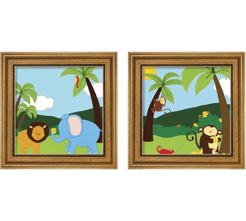 Jungle Jamboree 2 Piece Framed Art Print Set by June Erica Vess