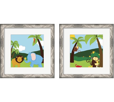Jungle Jamboree 2 Piece Framed Art Print Set by June Erica Vess