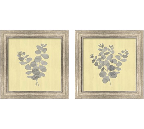 Natural Inspiration Eucalyptus Panel Gray & Yellow 2 Piece Framed Art Print Set by Tara Reed