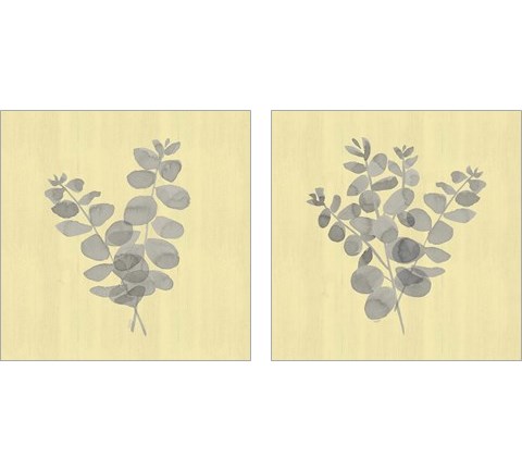 Natural Inspiration Eucalyptus Panel Gray & Yellow 2 Piece Art Print Set by Tara Reed