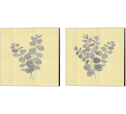 Natural Inspiration Eucalyptus Panel Gray & Yellow 2 Piece Canvas Print Set by Tara Reed