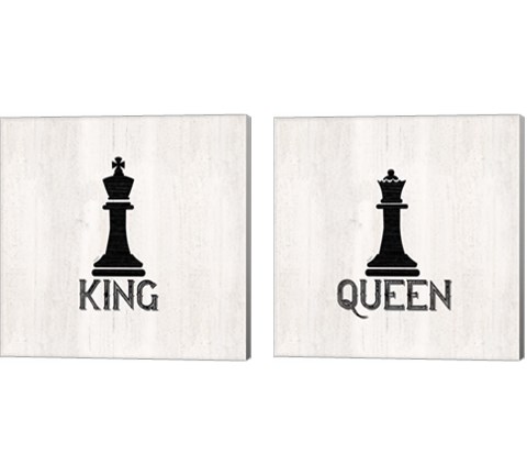 Chess King & Queen 2 Piece Canvas Print Set by Tara Reed