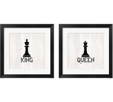Chess King & Queen 2 Piece Framed Art Print Set by Tara Reed