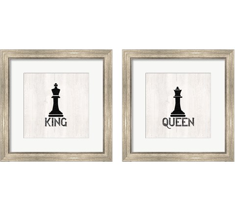 Chess King & Queen 2 Piece Framed Art Print Set by Tara Reed