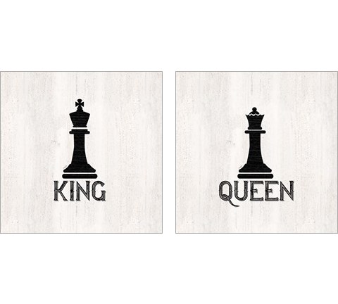 Chess King & Queen 2 Piece Art Print Set by Tara Reed
