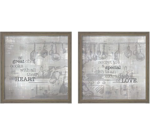Textured Sentiment Kitchen 2 Piece Framed Art Print Set by Lee C
