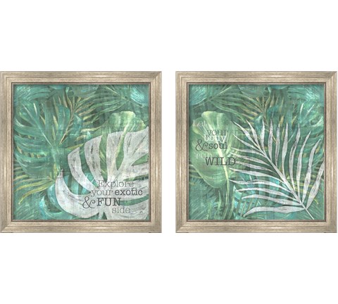 Textured Sentiment Tropic 2 Piece Framed Art Print Set by Lee C