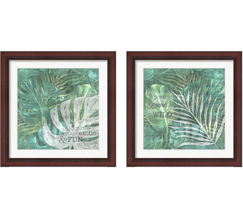 Textured Sentiment Tropic 2 Piece Framed Art Print Set by Lee C
