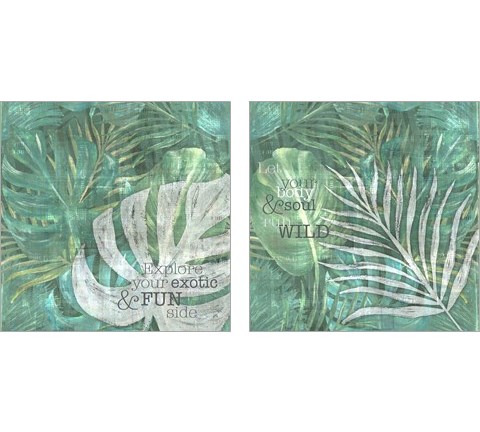Textured Sentiment Tropic 2 Piece Art Print Set by Lee C