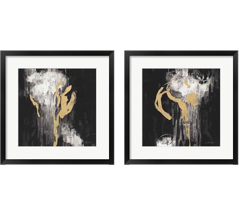 Golden Rain 2 Piece Framed Art Print Set by Silvia Vassileva