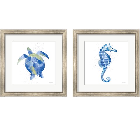 Blue Underwater 2 Piece Framed Art Print Set by Mercedes Lopez Charro