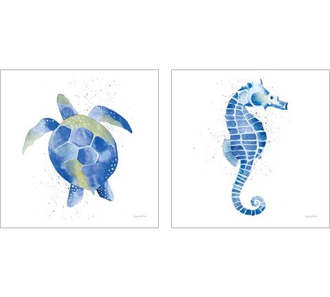 Blue Underwater 2 Piece Art Print Set by Mercedes Lopez Charro