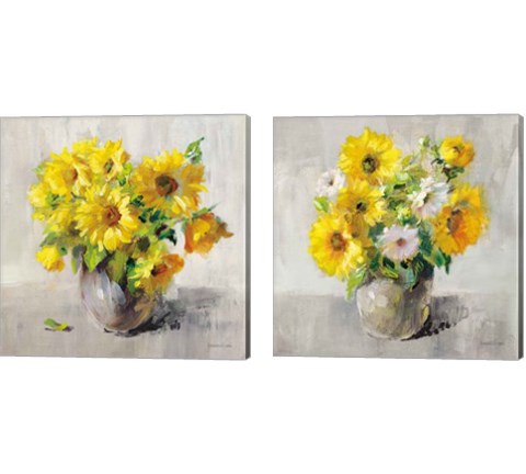 Sunflower Still Life 2 Piece Canvas Print Set by Danhui Nai