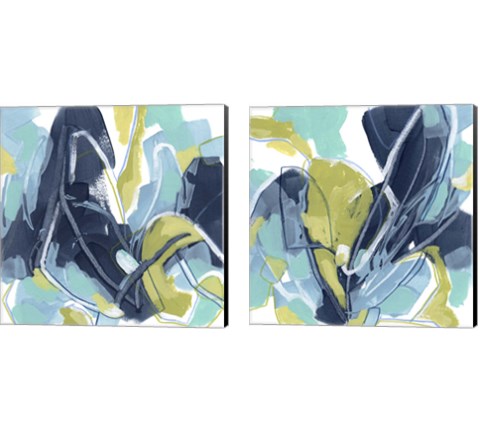 Blue Tangent 2 Piece Canvas Print Set by June Erica Vess