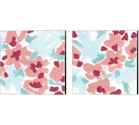 Cherry Blossom Pop 2 Piece Canvas Print Set by June Erica Vess