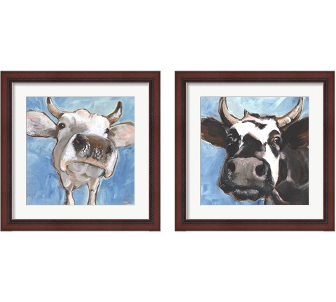 Cattle Close-up 2 Piece Framed Art Print Set by Jennifer Parker