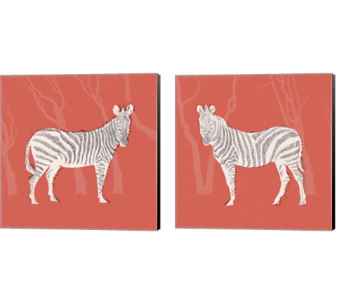 Plains Zebra 2 Piece Canvas Print Set by Jacob Green
