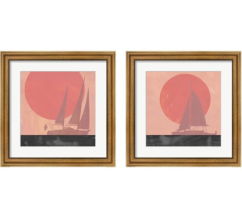 Deep Sea Sunset 2 Piece Framed Art Print Set by Jacob Green