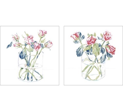 Hockney Roses 2 Piece Art Print Set by Emma Caroline