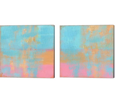 Day Glow Pastel 2 Piece Canvas Print Set by Carol Young