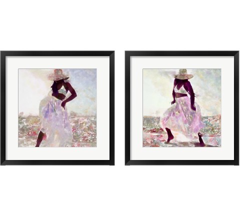 Her Colorful Dance 2 Piece Framed Art Print Set by Alonzo Saunders