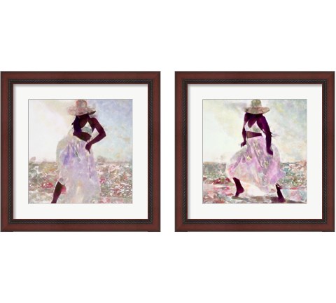 Her Colorful Dance 2 Piece Framed Art Print Set by Alonzo Saunders