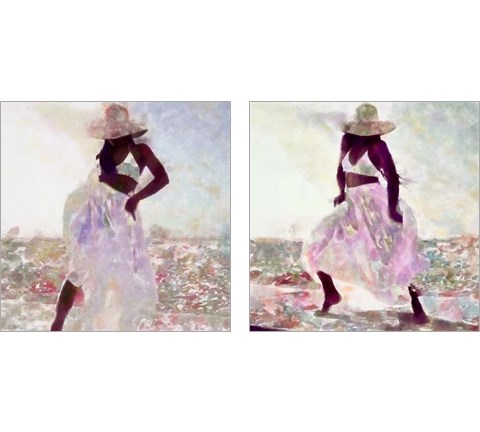 Her Colorful Dance 2 Piece Art Print Set by Alonzo Saunders