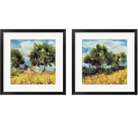 Mellow Yellow Landscape 2 Piece Framed Art Print Set by Alonzo Saunders