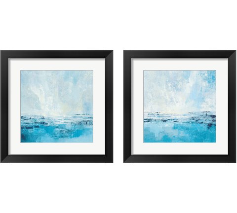 Coastal View Aqua 2 Piece Framed Art Print Set by Silvia Vassileva