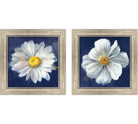 Boldest Bloom Dark Blue 2 Piece Framed Art Print Set by Danhui Nai
