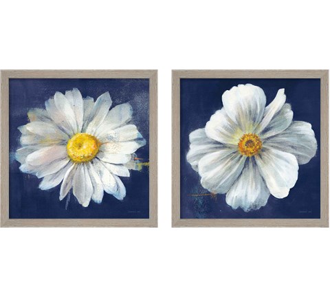 Boldest Bloom Dark Blue 2 Piece Framed Art Print Set by Danhui Nai