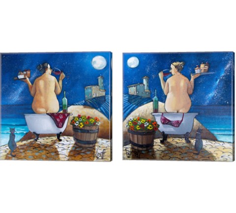 Bath 2 Piece Canvas Print Set by Ronald West