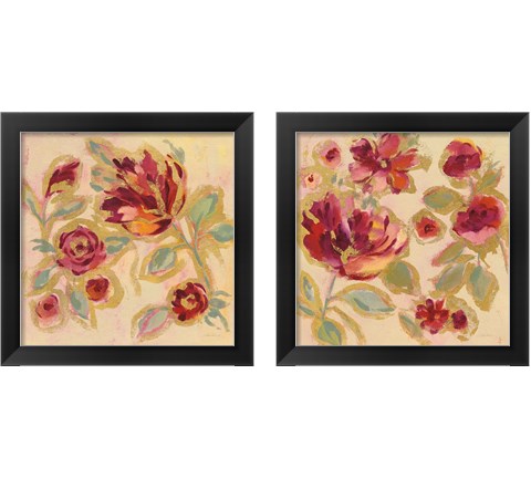 Gilded Loose Floral 2 Piece Framed Art Print Set by Silvia Vassileva