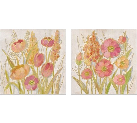 Opalescent Floral 2 Piece Art Print Set by Silvia Vassileva