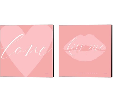 Love & Kiss Me 2 Piece Canvas Print Set by Mercedes Lopez Charro