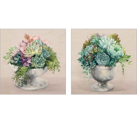 Festive Succulents Blush 2 Piece Art Print Set by Julia Purinton