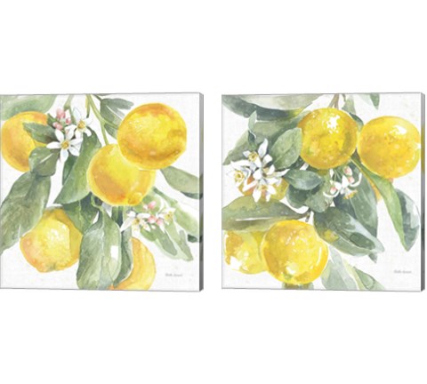Citrus Charm Lemons 2 Piece Canvas Print Set by Beth Grove