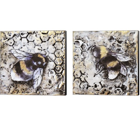 Worker Bees 2 Piece Canvas Print Set by Britt Hallowell