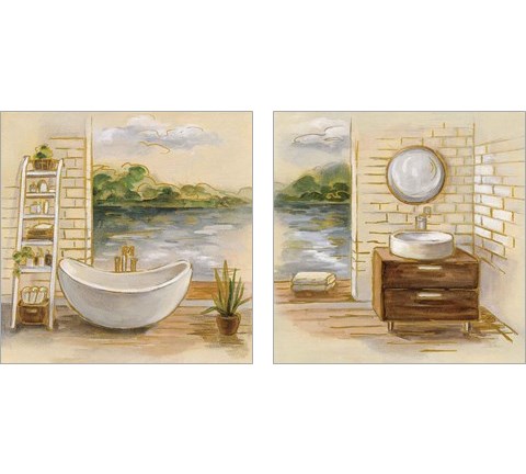 Spa by the Lake 2 Piece Art Print Set by Silvia Vassileva