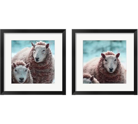 Sheep Square 2 Piece Framed Art Print Set by Andi Metz