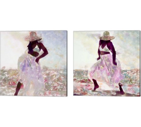 Her Colorful Dance 2 Piece Canvas Print Set by Alonzo Saunders