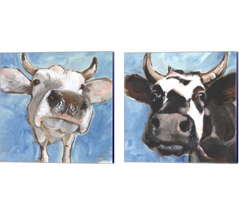 Cattle Close-up 2 Piece Canvas Print Set by Jennifer Parker