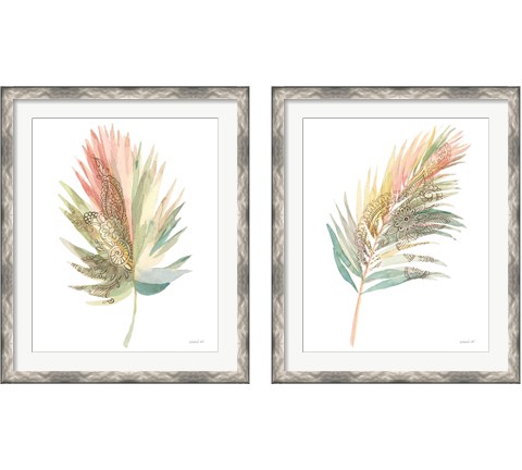 Boho Tropical Leaf  2 Piece Framed Art Print Set by Danhui Nai